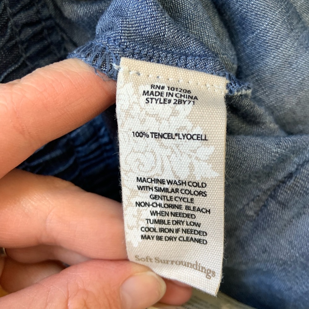 NWT Soft Surroundings Twill Wide Leg Relaxed Fit Pants Size 4 - Picture 10 of 10
